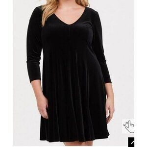 Torrid Mini Velvet Fluted Dress size 3